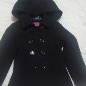 Girls black dress coat.